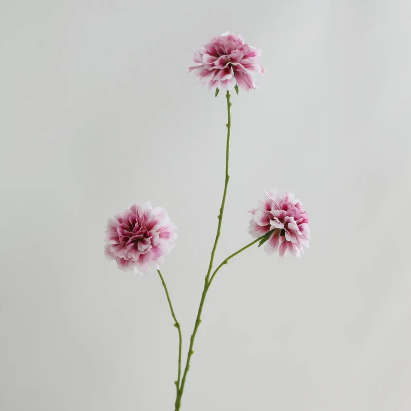 Künstliche Seidenblumen Carnation Busch, 80 cm hoch, 3 Blüten, 8 cm Durchmesser, für Hochzeit, Wohnkulturdeko, Floristik, Eventgestaltung