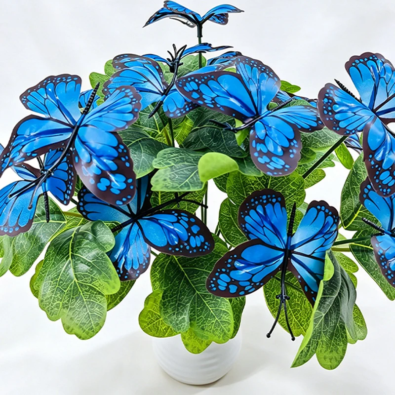 Künstliche Schmetterlingsblumen Büschel – 5 Köpfe, 29 cm, Hochwertige Dekoration für Hochzeit, Trauerfeier, Shop-Deko – Allergikerfreundlich, langlebig