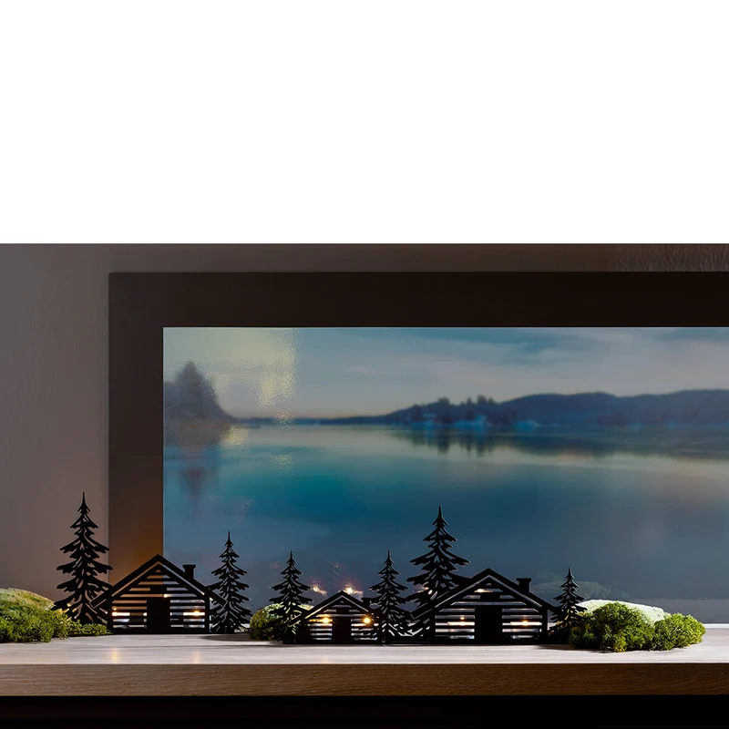 CHALET Deko Haus schwarz