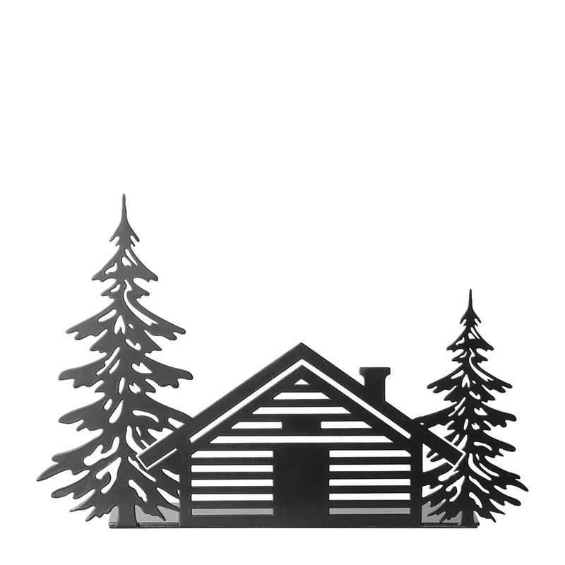 CHALET Deko Haus schwarz