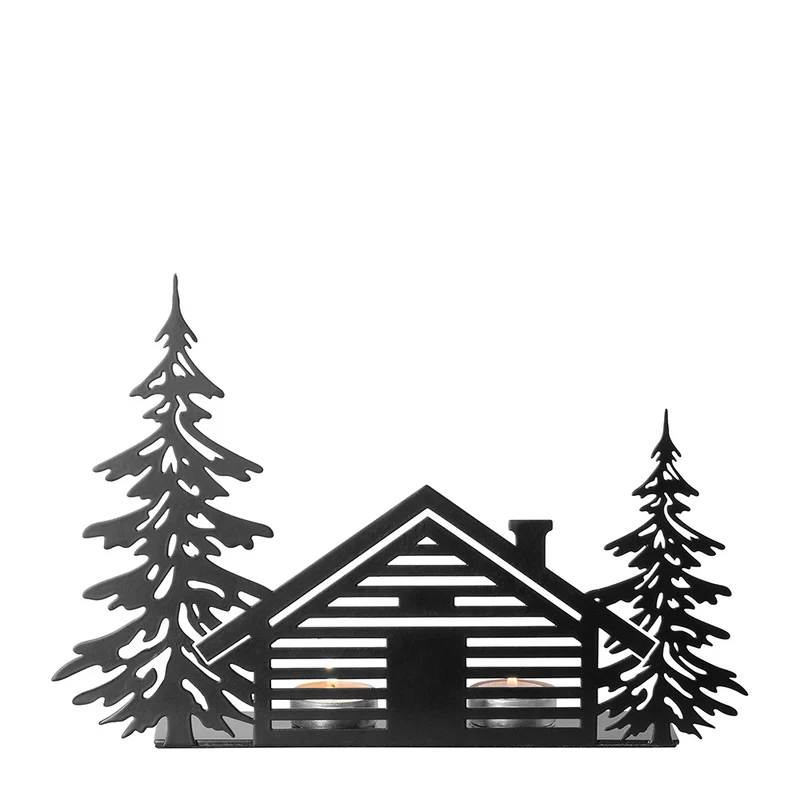 CHALET Deko Haus schwarz