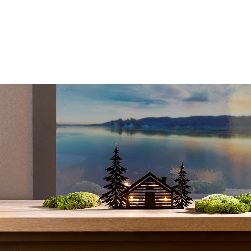 CHALET Deko Haus schwarz