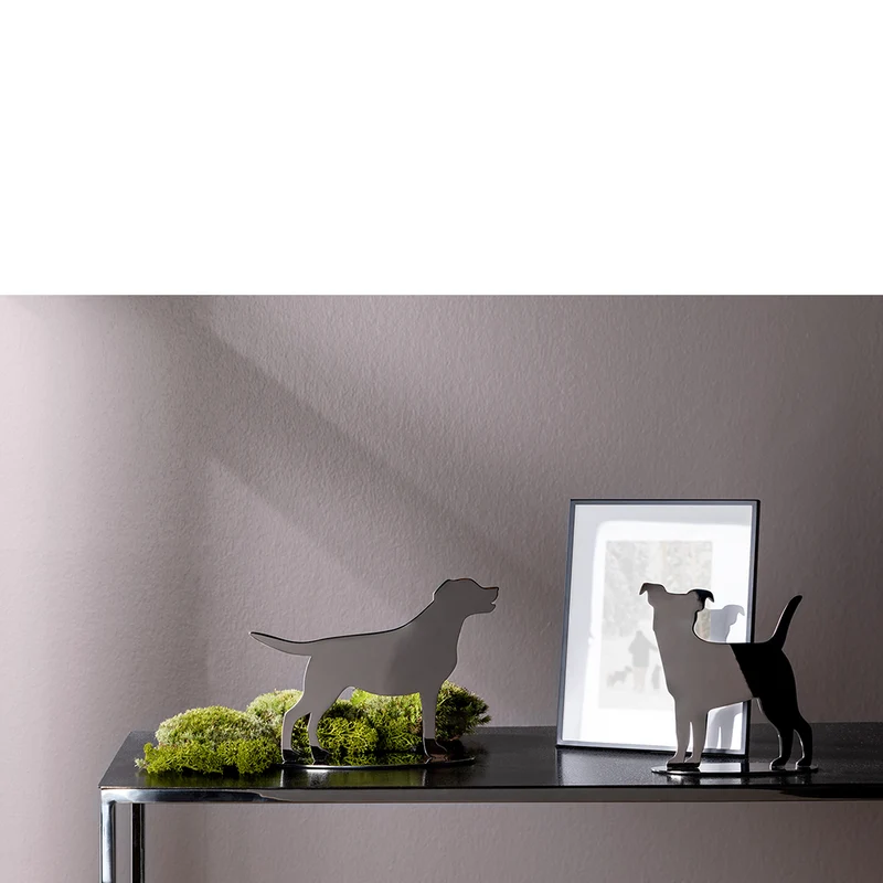 RUSSEL Deko Hund silberfarben