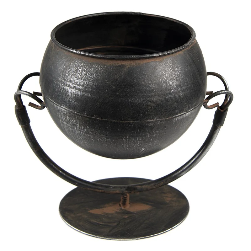 Blumentopf Schwarz, Eisen 19x15x19 cm