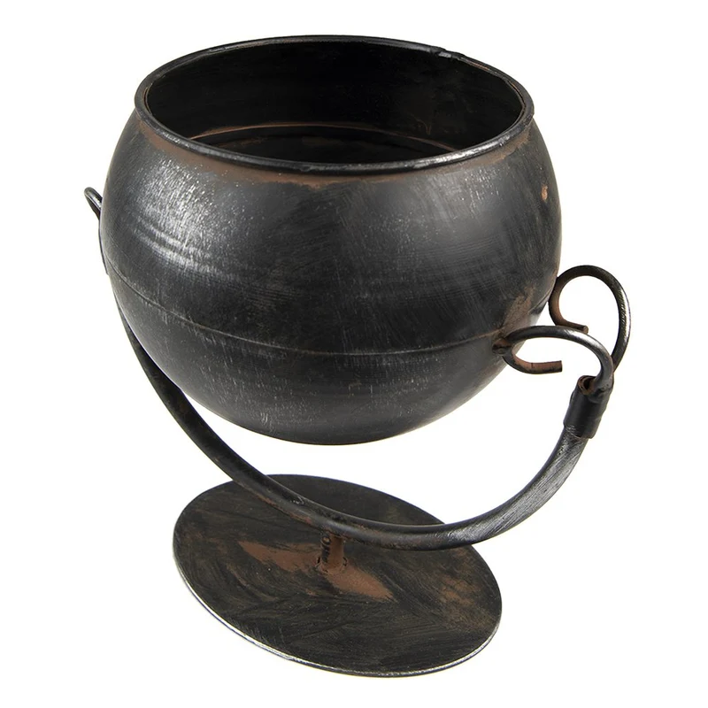 Blumentopf Schwarz, Eisen 19x15x19 cm