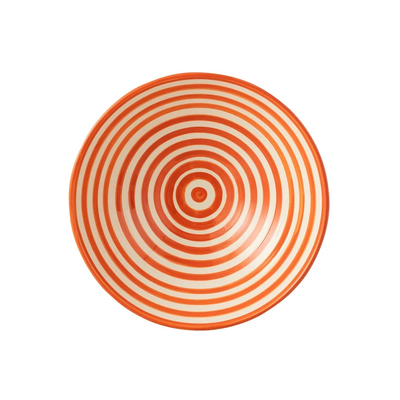 J-Line Lebrillo Schüssel Granada Stripes Keramik Weiß/Orange
