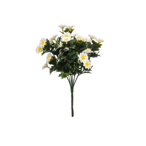 Madelief kunstplant UV wit 28 cm