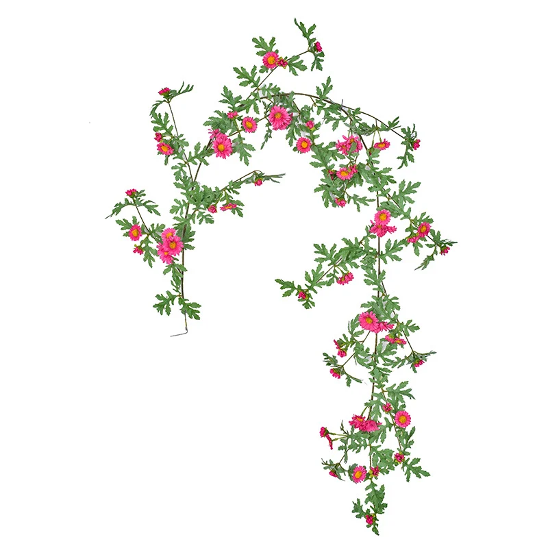 Künstliche Gänseblümchen-Ranke 80 cm mit Wandhalterung, Dekorative Hängepflanze für Innenraum, Hochzeit, Café, Büro