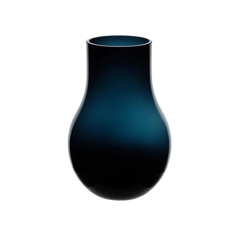 Elegante Glasvase in Tiefblau, groß