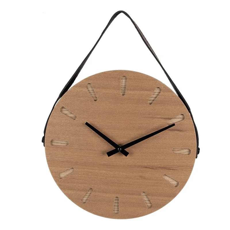 Wanduhr in Braun aus Holz, Ø 30 cm