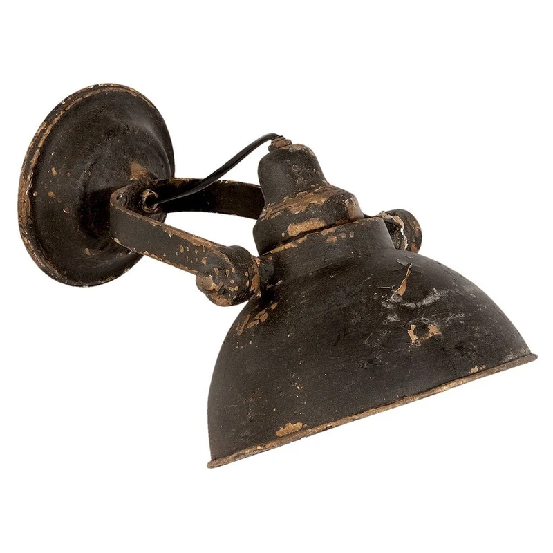 Wandleuchte im Industrial-Vintage-Look aus schwarzem Eisen