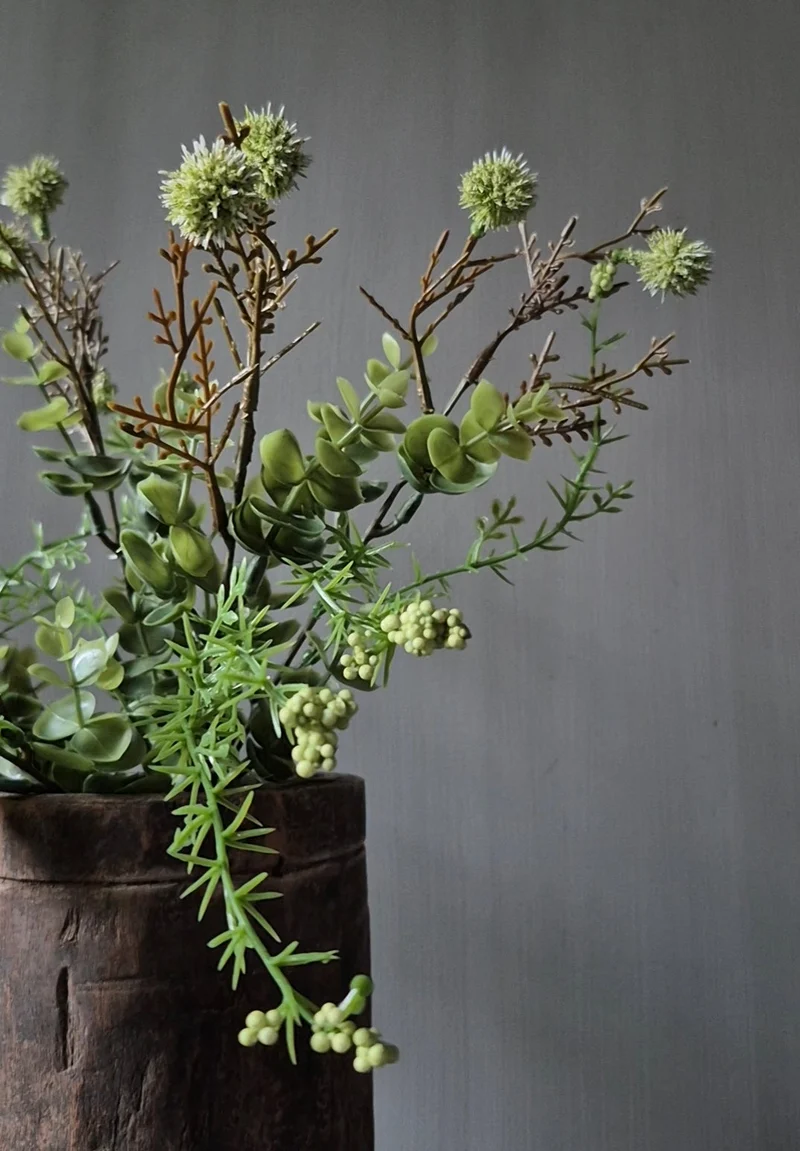 Echinops groen kunsttak 36 cm
