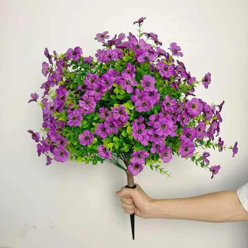 Künstliche Veilchen aus Kunststoff, 35 cm, für Hochzeiten, Außendekoration, Grabgestaltung