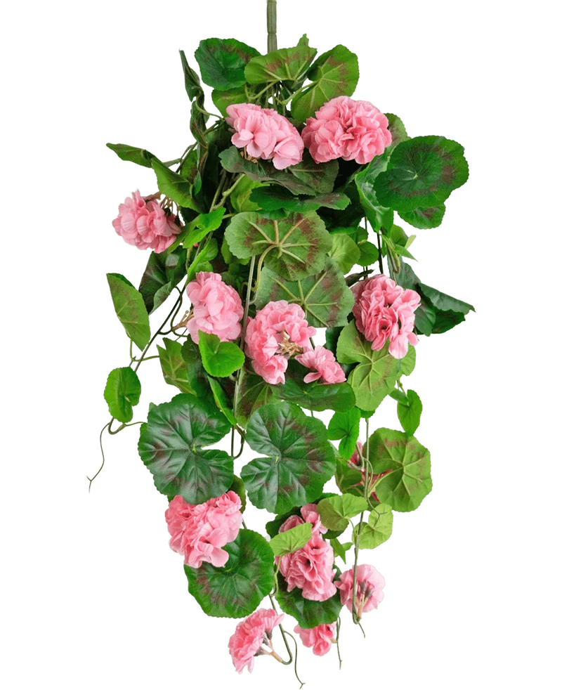 Künstliche Hängepflanze Geranie 75 cm rosa