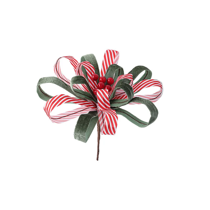 Künstliche Weihnachtsblume mit roten Beeren, 25 cm, Stoffblume, festliche Deko für Floristik, Hochzeit, Laden, Café