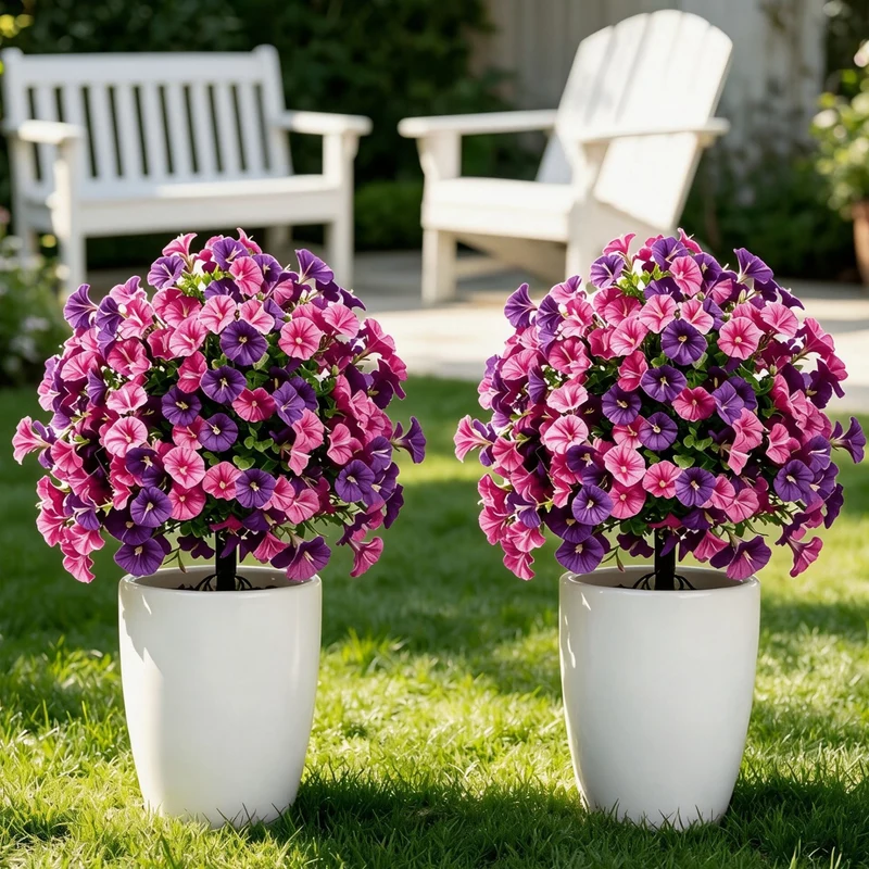 Künstliche Windenblumen, 45 cm, Seidenstoff, für Garten und Innenraum, modernes Design