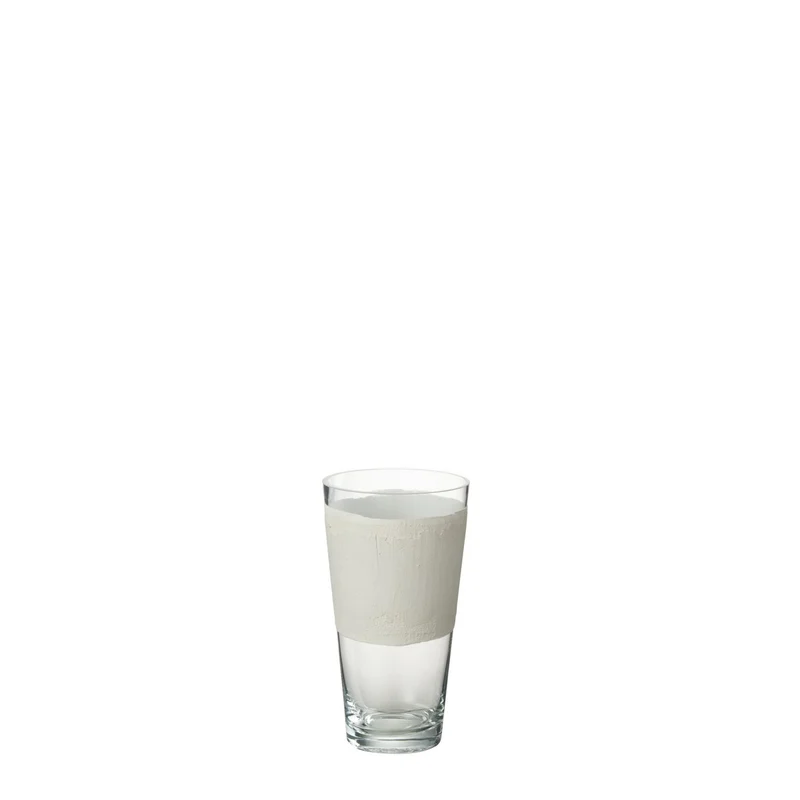 Vase Delph in Transparent und Weiß