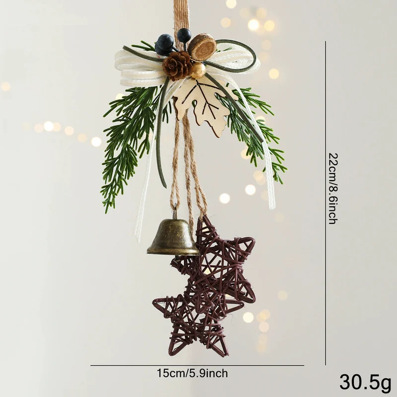 Weihnachtsschmuck Türdekoration Glockenanhänger für Baum, Fenster und Wanddekoration, 9 Stile, 30 cm, Kunststoff, realistische Optik für Festdekoration, Einzelhandel und Großhandel