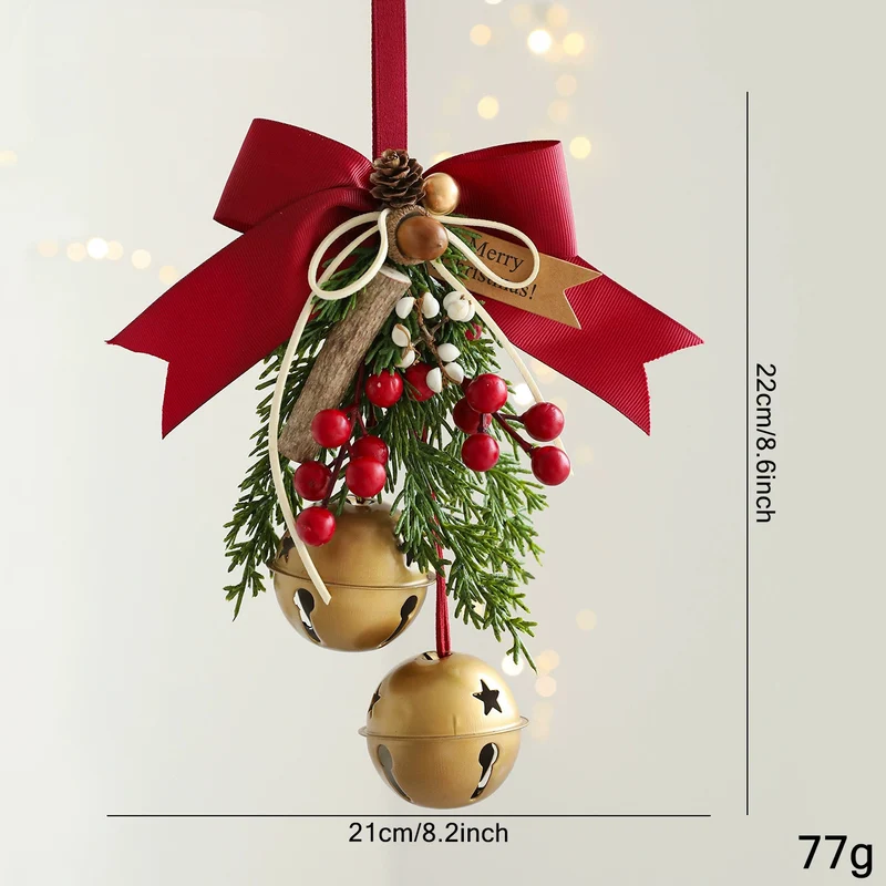 Weihnachtsschmuck Türdekoration Glockenanhänger für Baum, Fenster und Wanddekoration, 9 Stile, 30 cm, Kunststoff, realistische Optik für Festdekoration, Einzelhandel und Großhandel