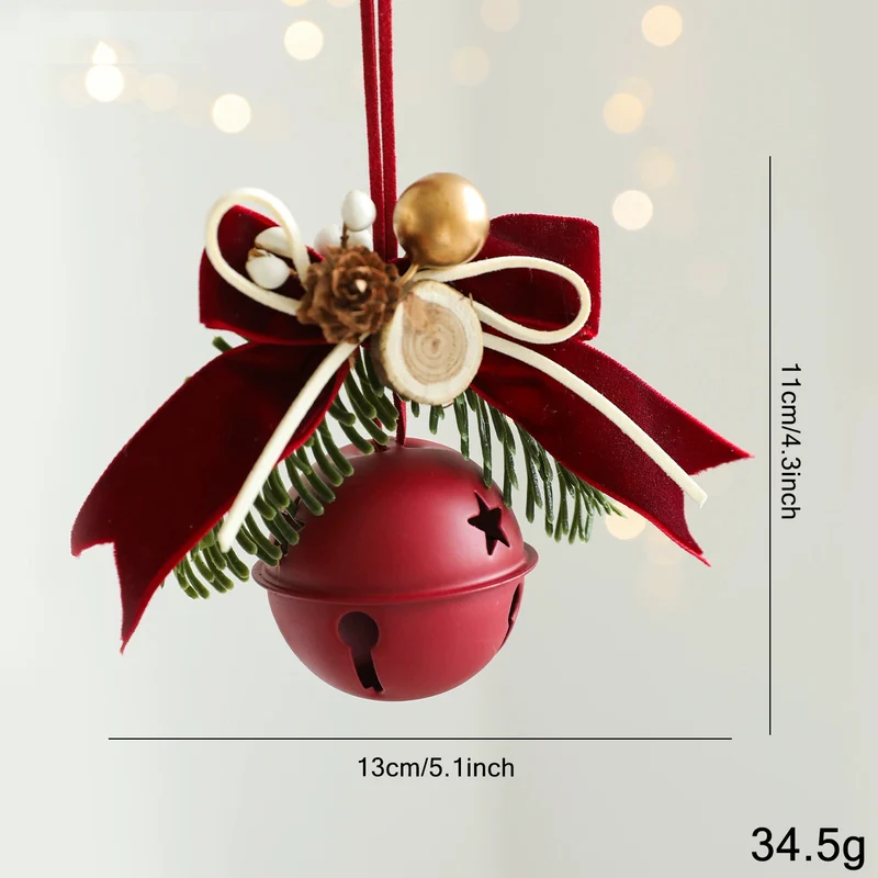 Weihnachtsschmuck Türdekoration Glockenanhänger für Baum, Fenster und Wanddekoration, 9 Stile, 30 cm, Kunststoff, realistische Optik für Festdekoration, Einzelhandel und Großhandel