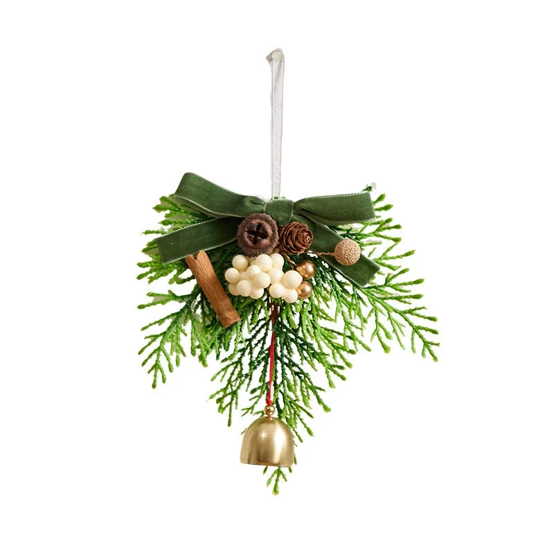 Weihnachtsglocken mit Schleife, 13x16 cm, realistische Kunststoff-Deko für Baum, Tür, Fenster, Hochzeit, Event, Gastgewerbe, 6 Designs