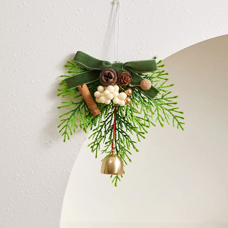 Weihnachtsglocken mit Schleife, 13x16 cm, realistische Kunststoff-Deko für Baum, Tür, Fenster, Hochzeit, Event, Gastgewerbe, 6 Designs