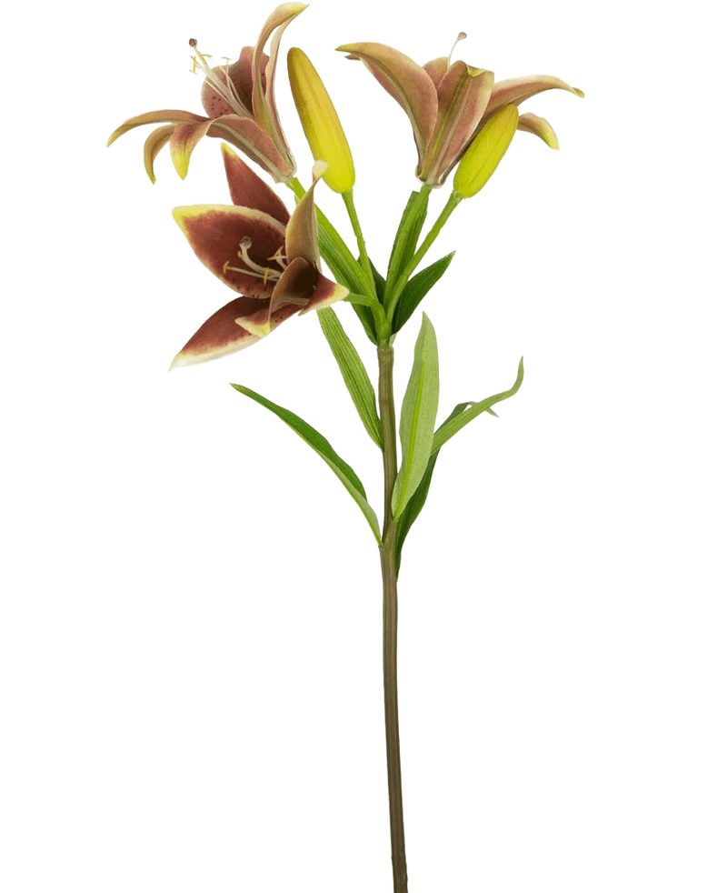 Kunstbloem Aziatische Lelie 66 cm oud roze