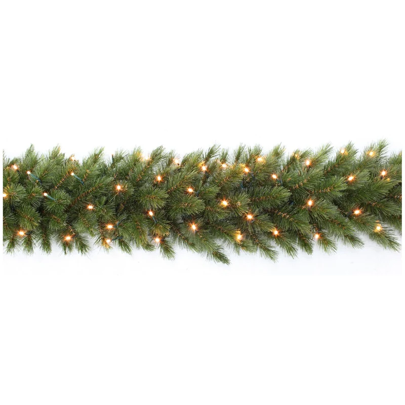 Waldgefrostete Girlande mit LED-Beleuchtung – L180 cm – Grün