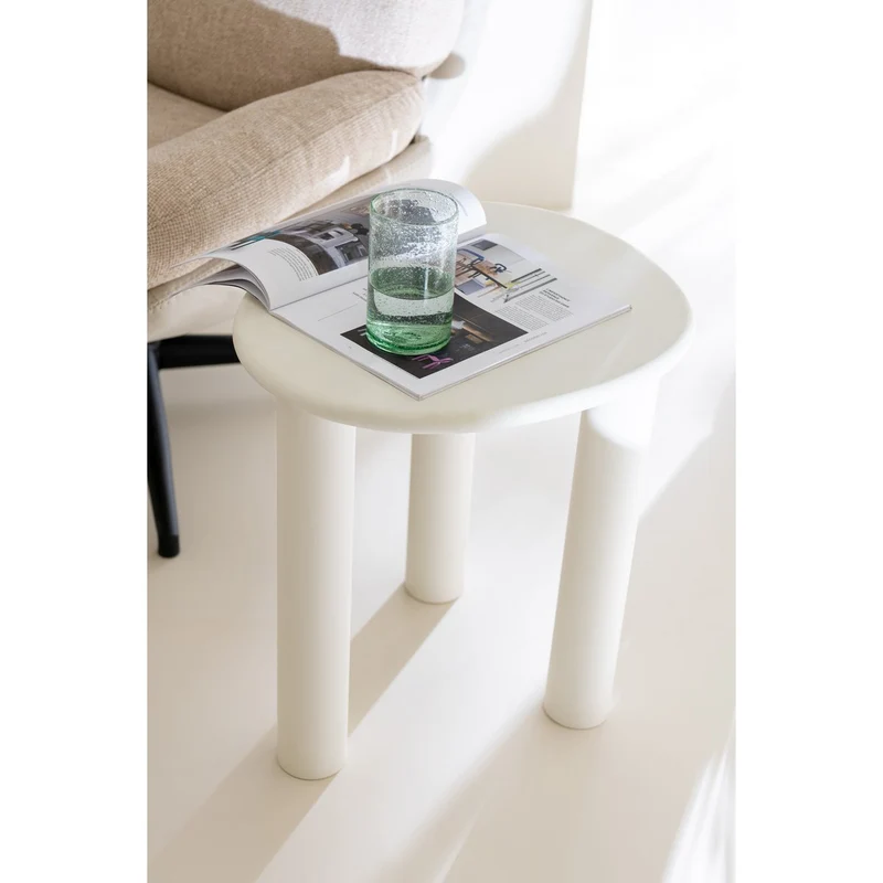 Beistelltisch Bali, MDF/PVC, Weiß, Klein