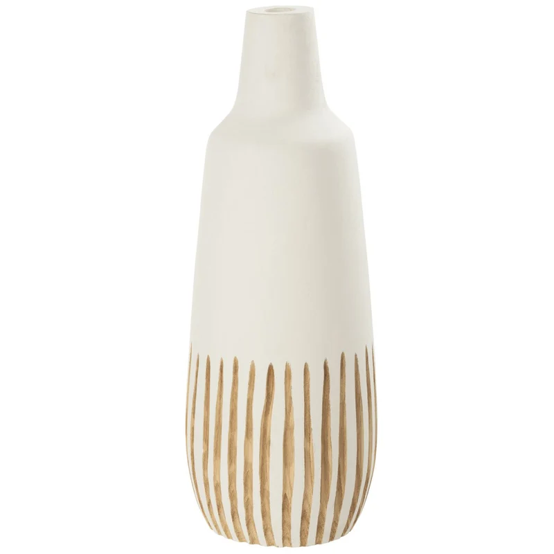 J -Line Vase Ying - Holz - Weiß - groß - 56 cm hoch