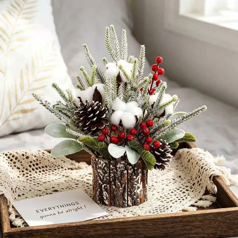 Künstlicher Weihnachtsbaum 30 cm hoch, 25 cm breit, stilvolle Deko für Tisch, Café, Hotel & Einzelhandel, Weihnachtsdekoration, Geschenkidee