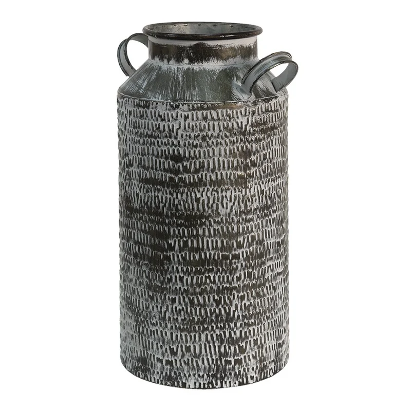 Dekoration Milch Krug – Grauer Metallmilchkrug 19x17x33 cm