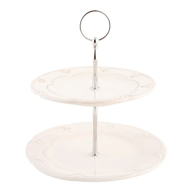 Etagere zweistöckig, Beige
