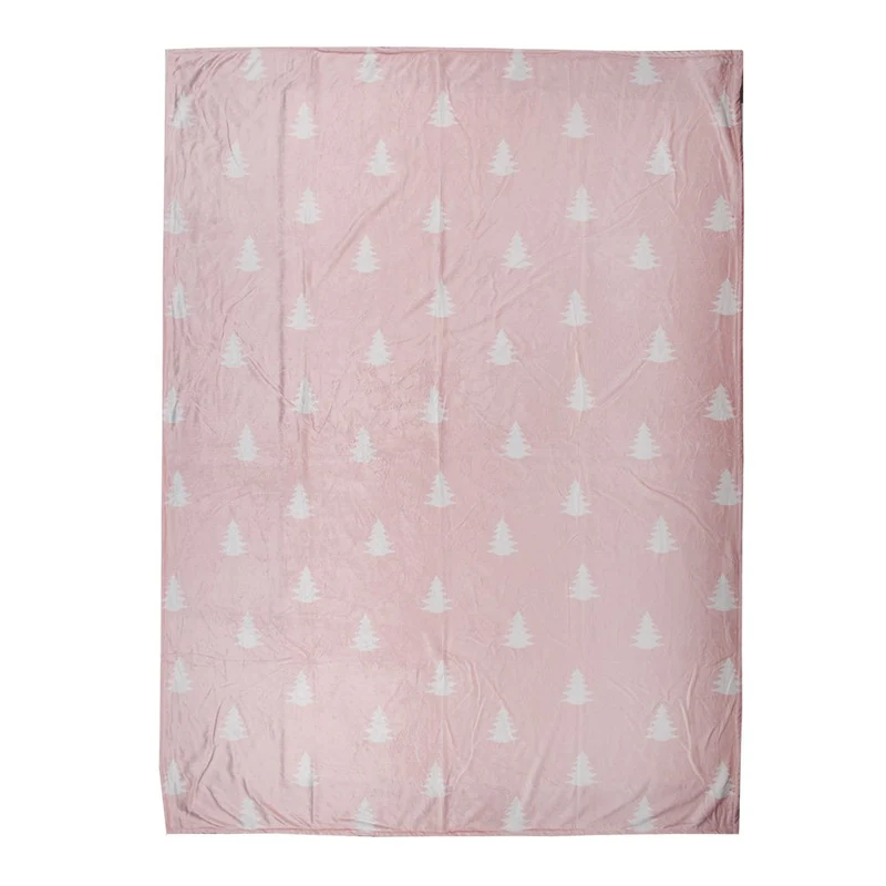 Plaid in Rosa-Weiß aus Polyester