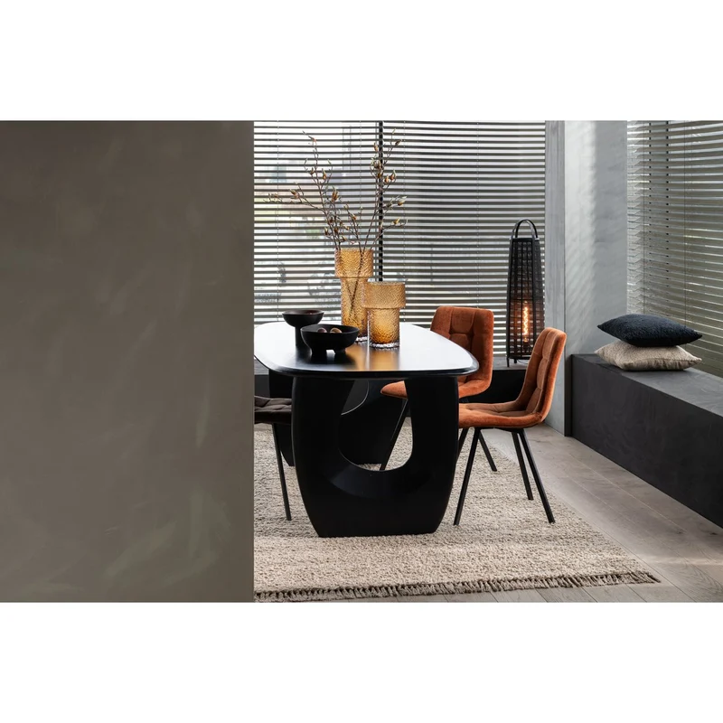 Lampe 'Don' aus Baumwolle und Bambus, Schwarz