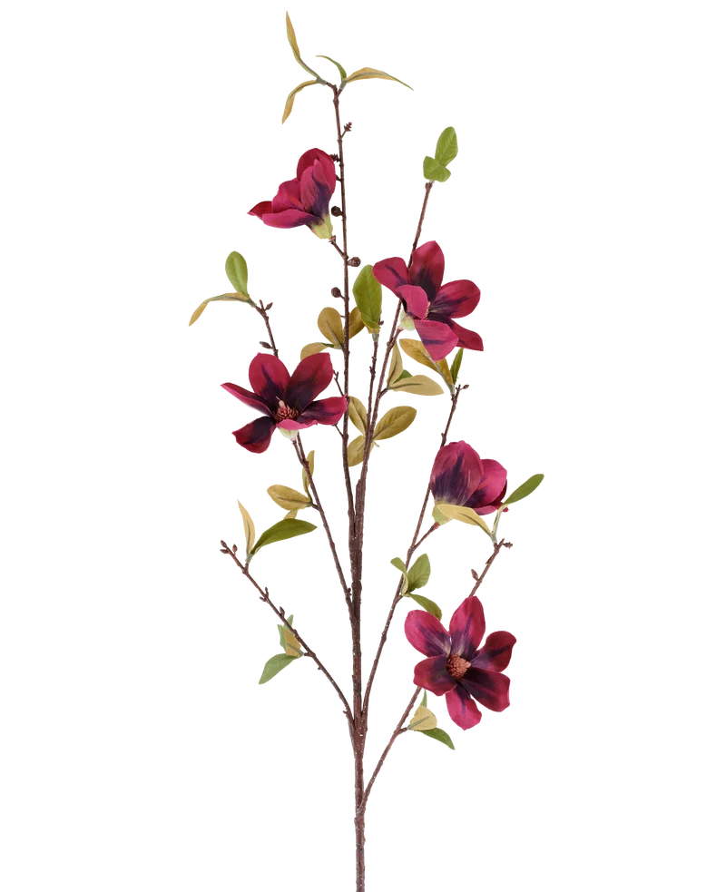 Künstliche Blume Magnolie 94 cm bordeaux