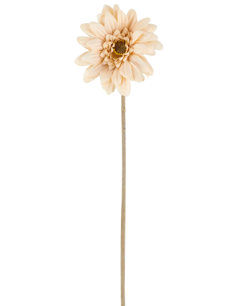 Künstliche Blume Mini Gerbera 47 cm creme/braun