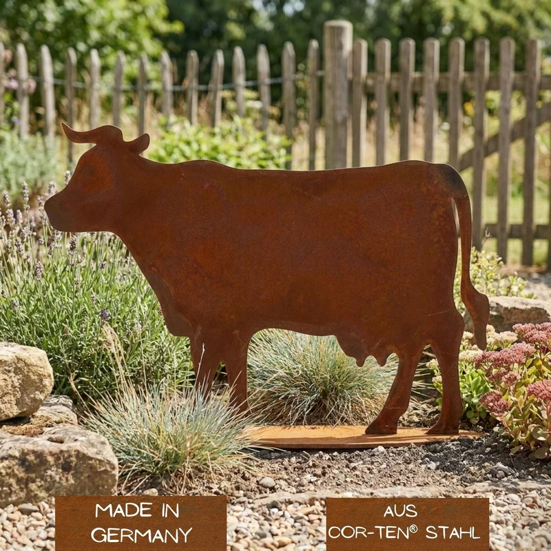 Deko Kuh | Edelrost Gartendeko aus Metall