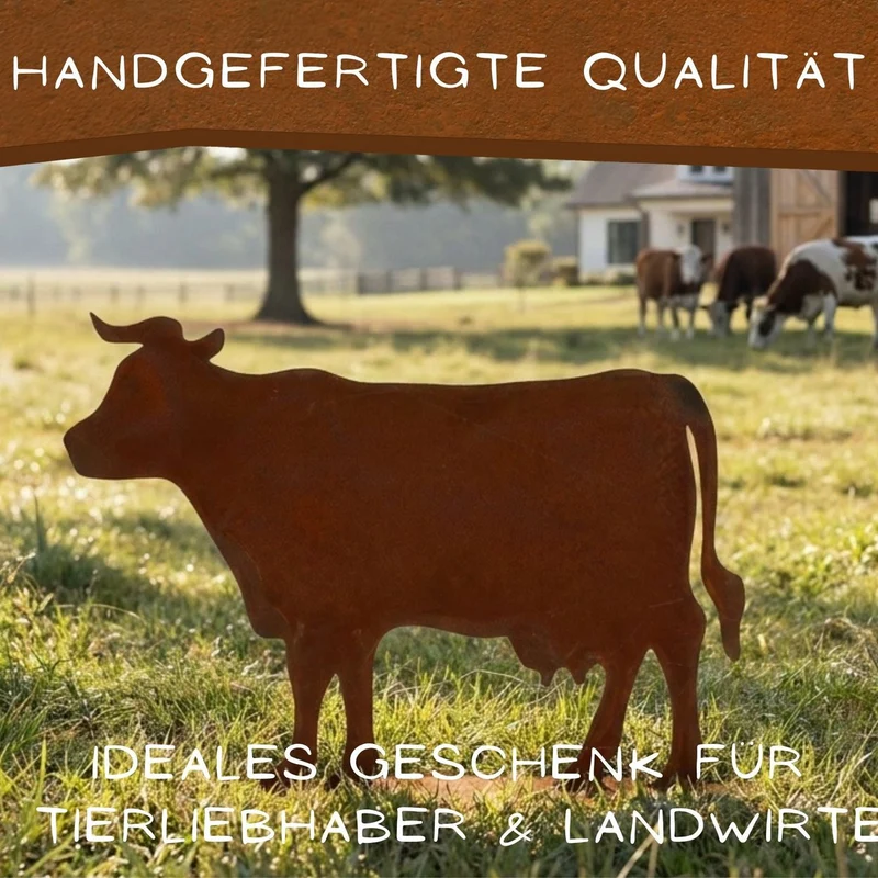 Deko Kuh | Edelrost Gartendeko aus Metall