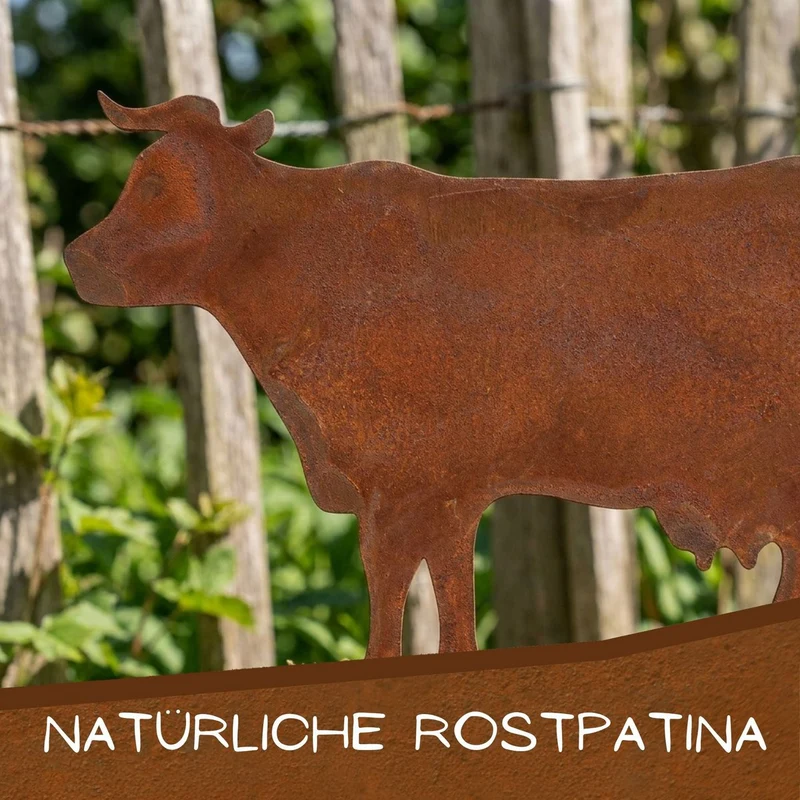 Deko Kuh | Edelrost Gartendeko aus Metall