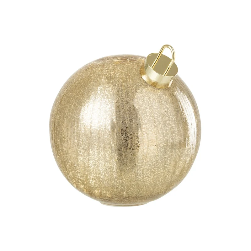 Weihnachtskugel aus Glas in Gold, Größe L, mit LED-Beleuchtung