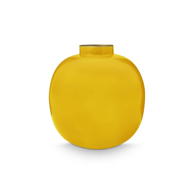 Sonnengelbe Vase aus Metall