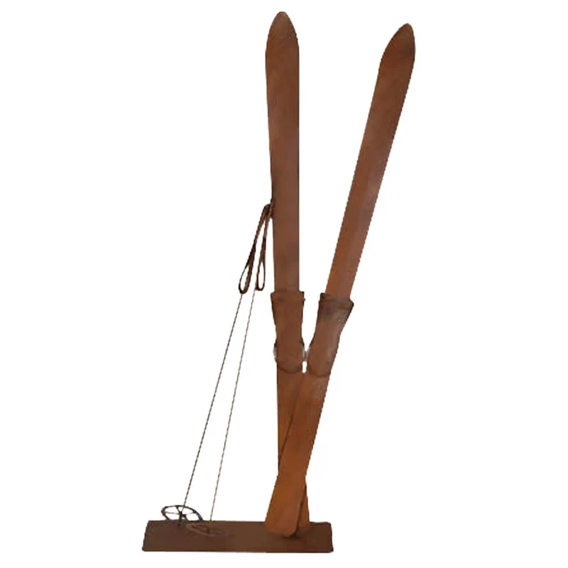 Winterdeko Ski | Edelrost Metall Weihnachtsdeko