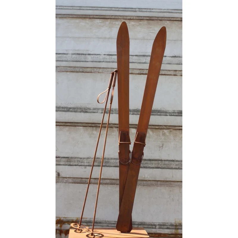 Winterdeko Ski | Edelrost Metall Weihnachtsdeko