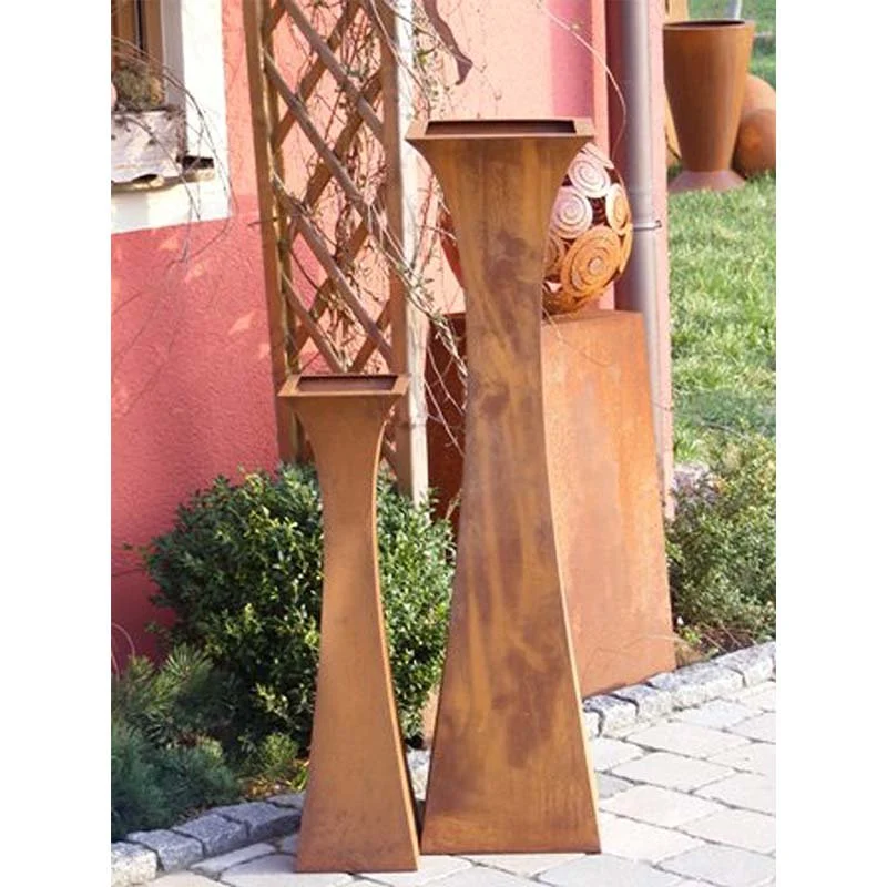 Edelrost Gartendeko Pflanzsäule "Moni" | Deko Blumensäule aus Metall