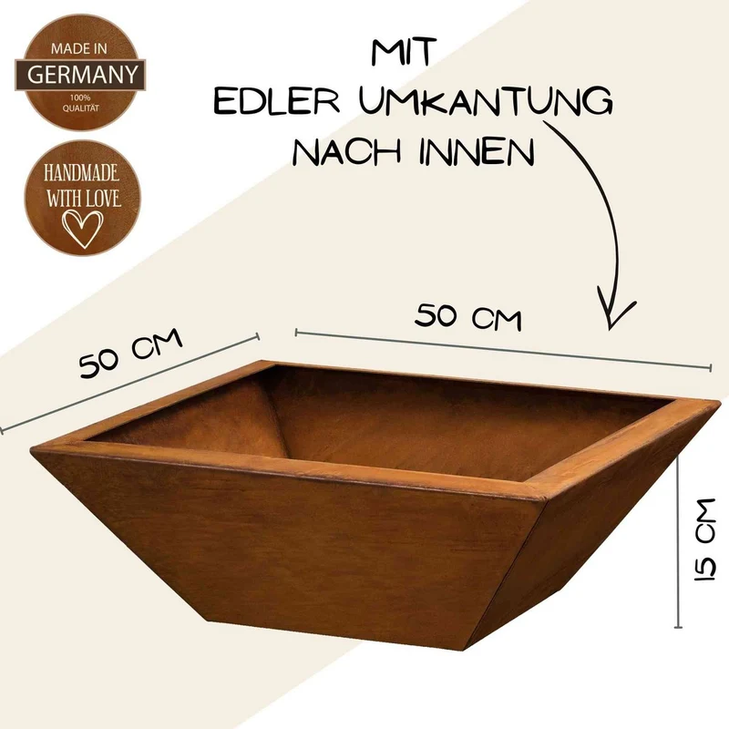 Edelrost Gartendeko Vintage Säule "Wo die Liebe wohnt" mit verschiedenen Blumenschalen