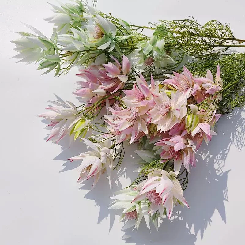 Künstliche Schneelilien, 69 cm, 6 Blütenköpfe, modern, für Hochzeit, Dekoration, Innenraum, realistisch, Kunstseide, vielseitig