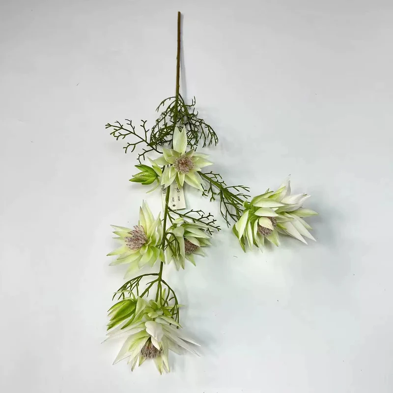 Künstliche Schneelilien, 69 cm, 6 Blütenköpfe, modern, für Hochzeit, Dekoration, Innenraum, realistisch, Kunstseide, vielseitig