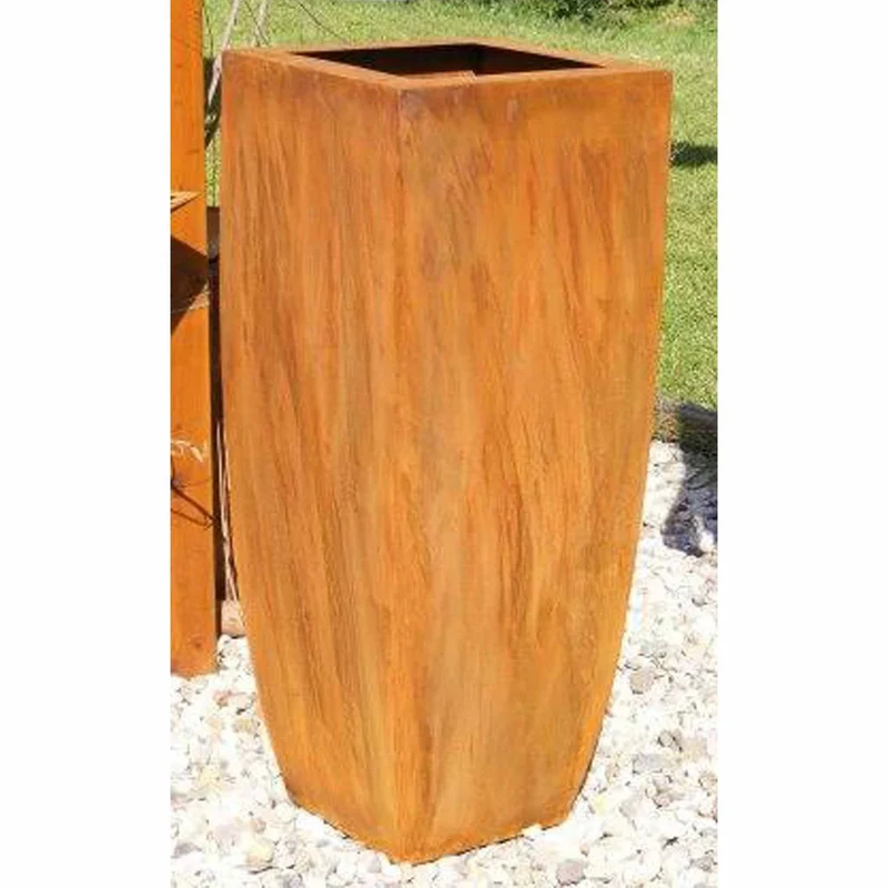 Rostdeko Blumensäule | Pflanzsäule aus Edelrost Metall in verschiedenen Größen