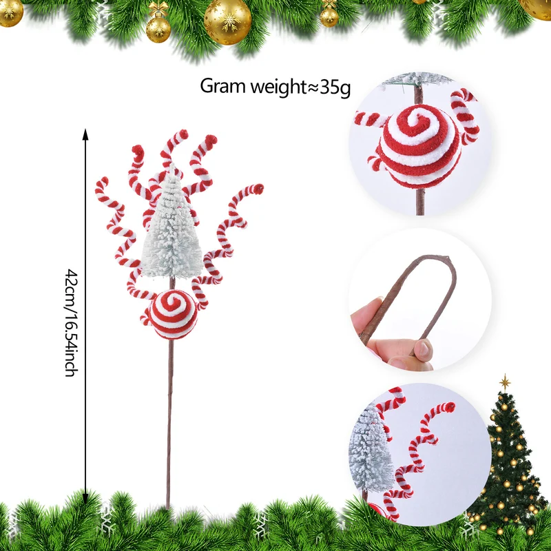 Set mit 5 Weihnachts-Lollipop-Dekorationen, 6 verschiedene Designs, 5 cm, Kunststoff, für Baumdekoration, Geschenkverpackung, DIY-Bastelprojekte